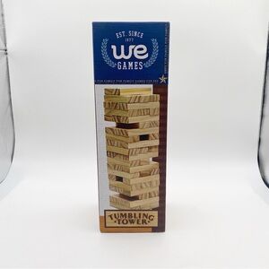 WE Games Wooden Block Stacking Tower Storage  Tumble Game Tabletop Games 14 inch
